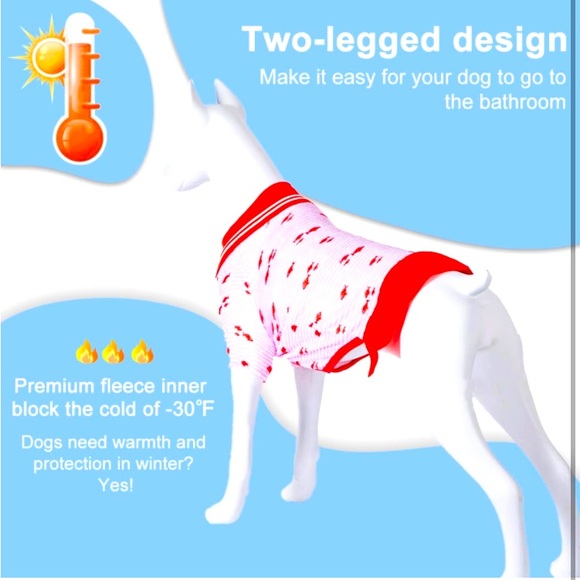 LOVINPET Soft Fleece Dog Dress In Sunfish Red Size Large - Picture 4 of 10